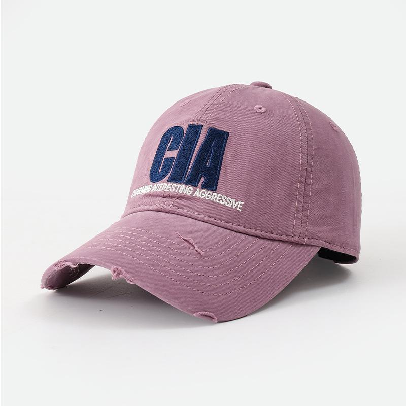 American Retro Embroidery Ripped Baseball Cap Spring and Summer Leisure Sports Sunscreen Visor Face Small Fashion Cap