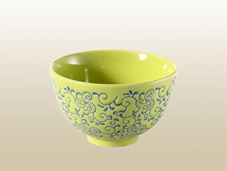 

Nishida Japanese Rice Bowl, 6-Color Arabesque Pattern Rice Bowl (Size 4.3) (Yellow) For Home or Restaurant Use Commercial Use Rice Bowl Ochazuke