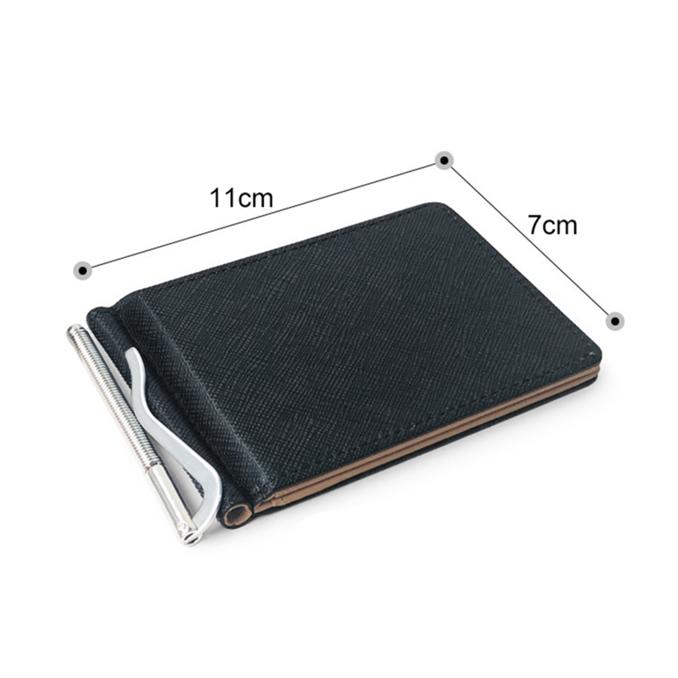 Vintage Men'S PU Leather Thin Wallet Solid Color Card Case Fashion Simple Wallet