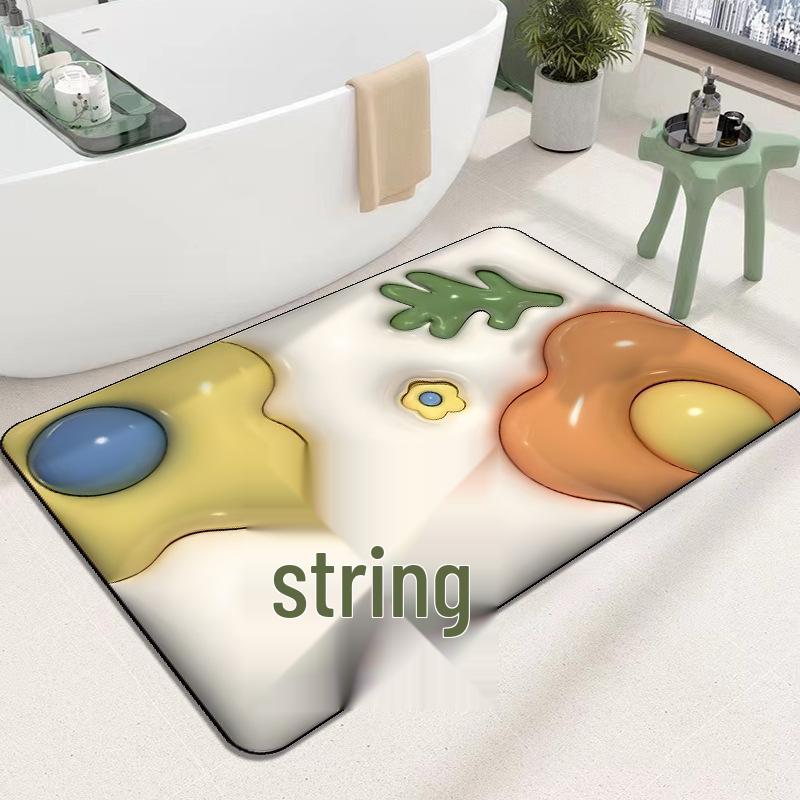 3D Стереоскопический Маленький Цветок Противоскользящий Коврик для Ванной из Диатомита - Влагопоглощающий и Мягкий. 40x60 cm