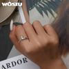 WOSTU Romantic Hand Open Finger Rings For Women 925 Sterling Silver Girl European Simple Adjustable Guardian Ring Jewelry Gift