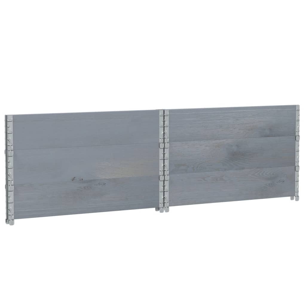 Pallet Top Frame Set 3 Pcs Grey 100x100 Cm Solid Pine Wood