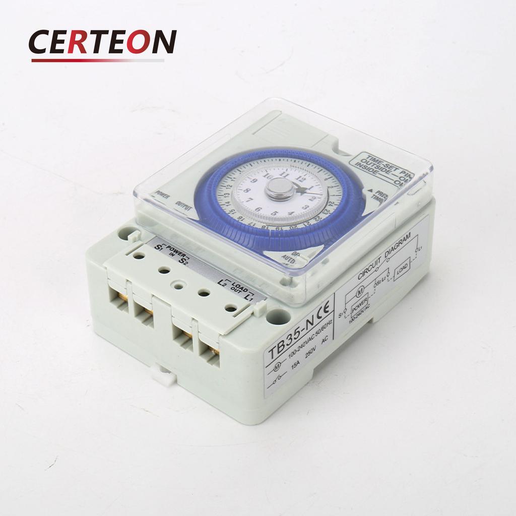 TB388 24 Hour Time Control Timer Mechanical Timer Switch for Lighting Irrigation Pump HVAC 96 Programs 300 Hour BackupTachometers 3