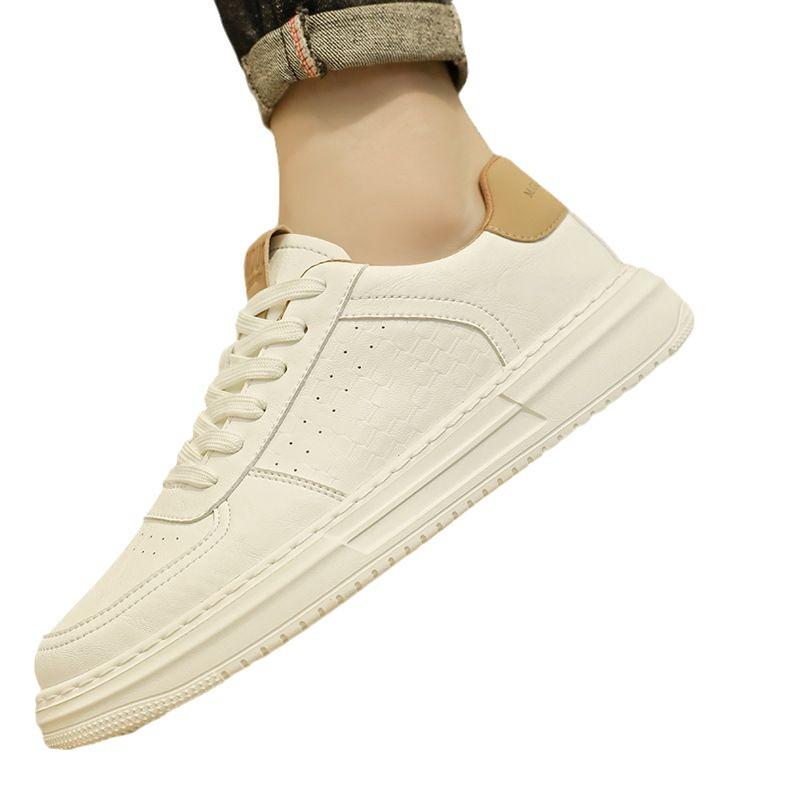 Little White Men'S Shoes Breathable Trend Versatile Men'S Casual Leather Shoes Men'S White Shoes Sports Board Shoes