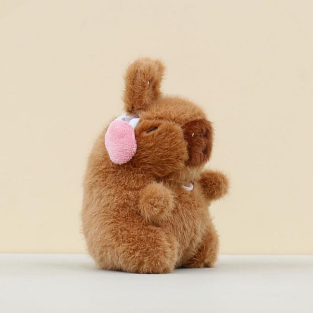 Movable Bunny Ears Capybara Plush Pendant Pull Rope Capybara Plushie Doll  Bag Hanging