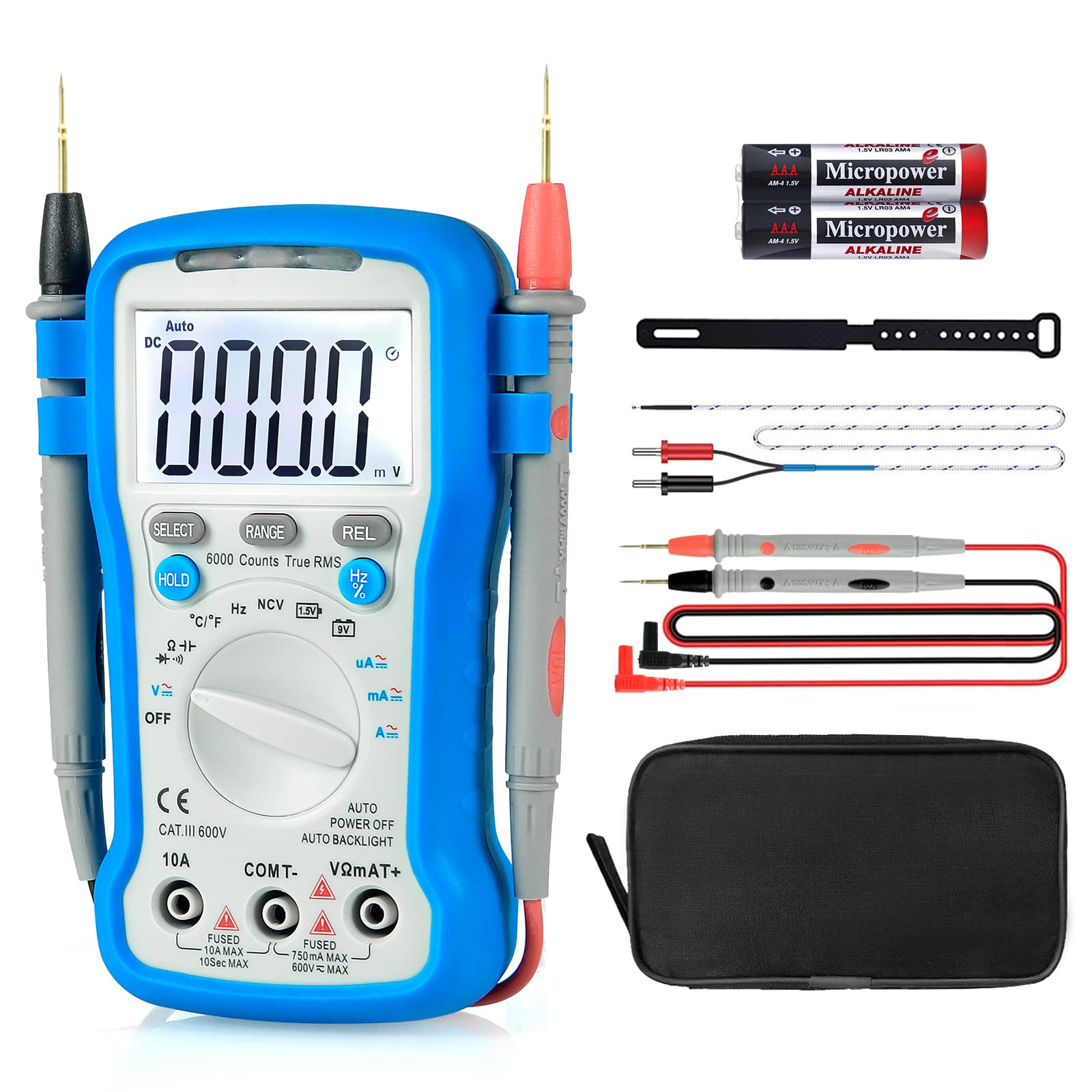

AIOMEST Digital Multimeter Tester Electric Meter with Backlight for and Diodes Instruction Manual AI-002 - DC/AC Auto-Range Volts, Current, помаранчевий