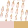 24 Stück einfache französische 3D-Gold-Nägel, kurze Mandel-Nagelkunst, künstliche Nägel, abnehmbares Nagelstück