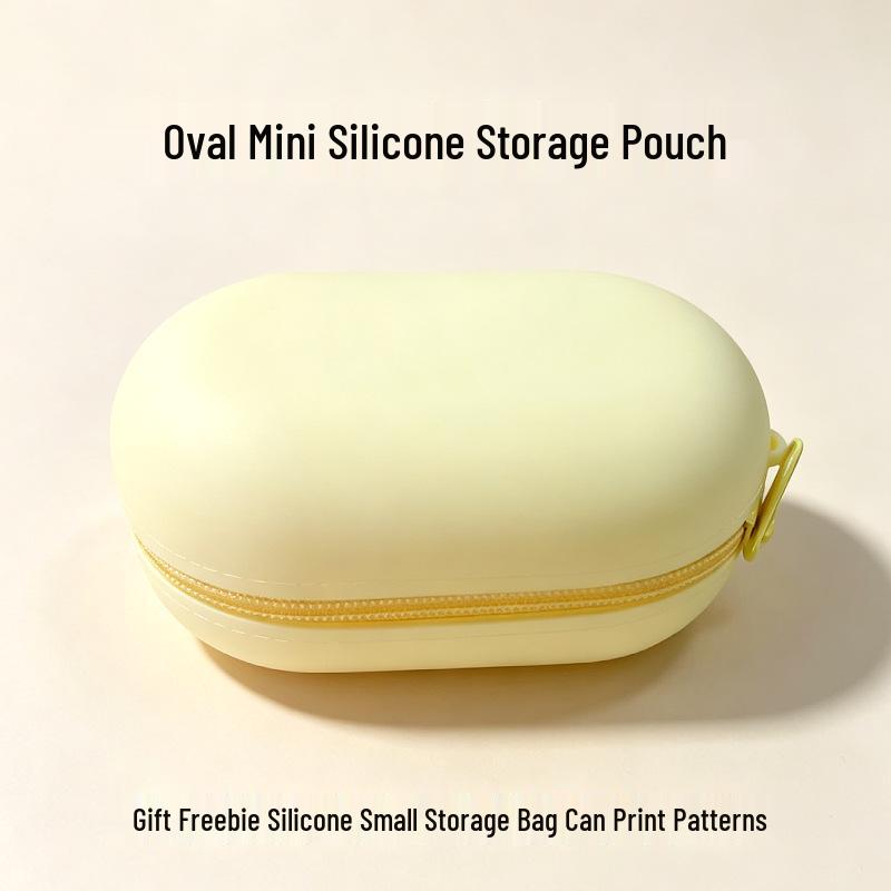Silicone Macaron Zipper Coin and Cable Bag with Custom Logo In Various Styles