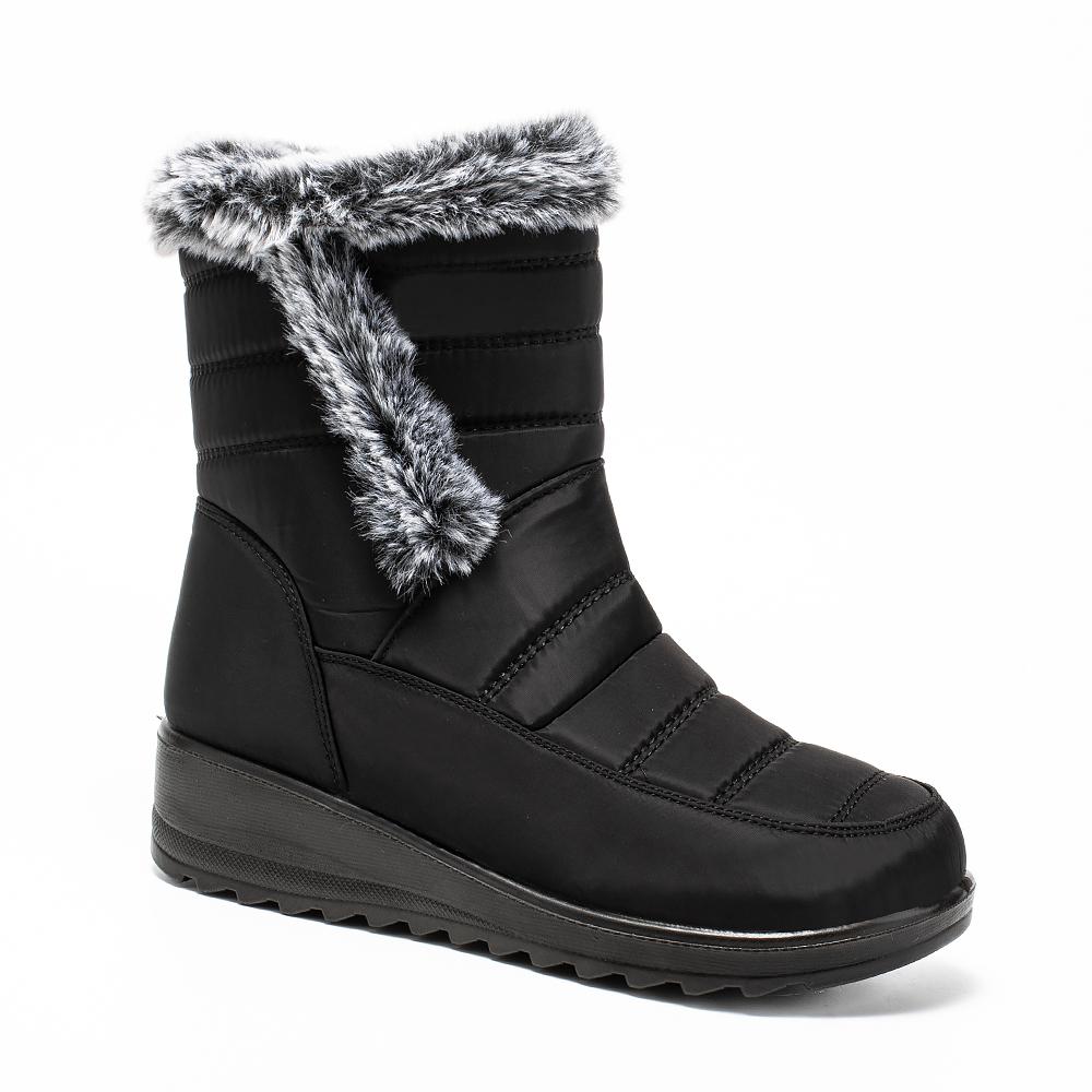 Femei Toamna Iarna Pantofi din blana de iepure Butoi inalt Cizme de zapada impermeabile cu fermoar lateral