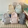 Schoolbag Mori small fresh plaid milk Huhu soft girl travel backpack high value spring new children's research small backpack