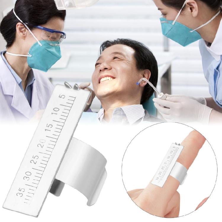 Régua Dental de Aço Inoxidável, Anéis de Dedo Endodônticos com Escala Clara para Dentista & Ortodontia Medições Precisas