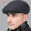 Men's Wool Felt Newsboy Cap - Warm & Thick for Middle-Aged and Elderly