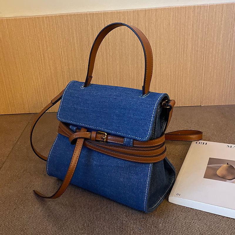 Personalized denim handbag fashionable versatile niche design women's messenger bag
