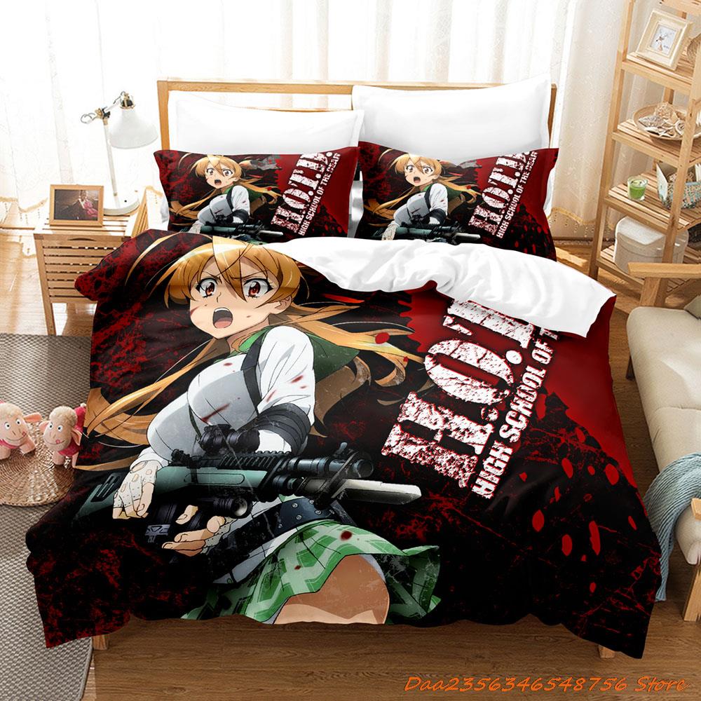 Comforter Cexy Girl Highschool Of The Dead Bedding Set Single Twin Full Queen King Size Bed Set Adult Kid Bedroom Duvet Sets