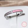 Sweet And Lovely Pink Zirconia Ultra-thin Ring Female  Stamp Pink Drip Party Wedding Fashion Jewelry Gift