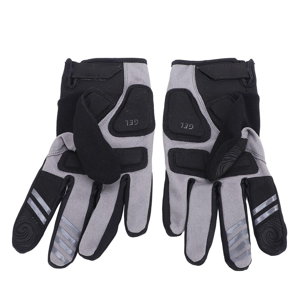 1 Pair Full Finger Cycling Gloves Valve Lining Non Slip Shock Absorption Racing Gloves for Men