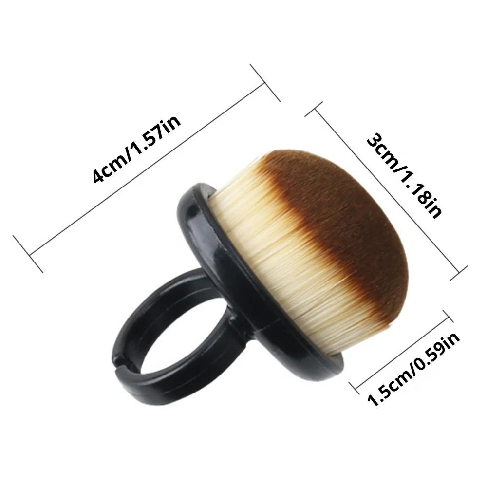Dust Ring Brush Nail Art Front and Back Edge Portable Dust Cleaning Sweep Dust Finger Button Fine Soft Brush Tool