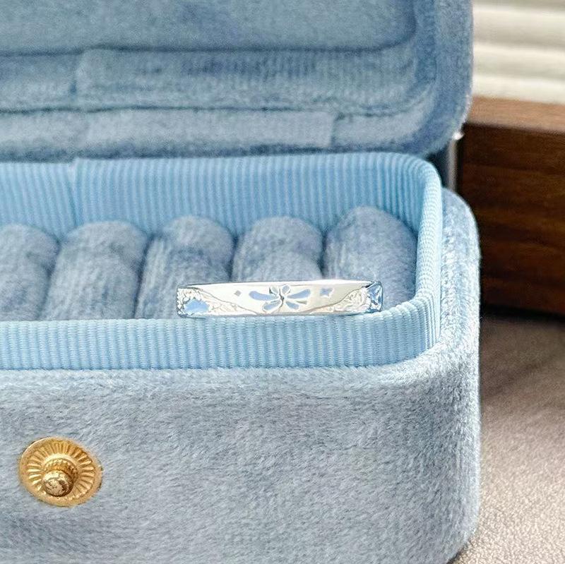 Epoxy Enamel Snowflake Butterfly Simple Opening Ring Irregular Niche Design High-End Simple Girlfriend Ring