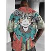 Cartoon sexy girl pattern men's T-shirt 3D printed oversized T-shirt