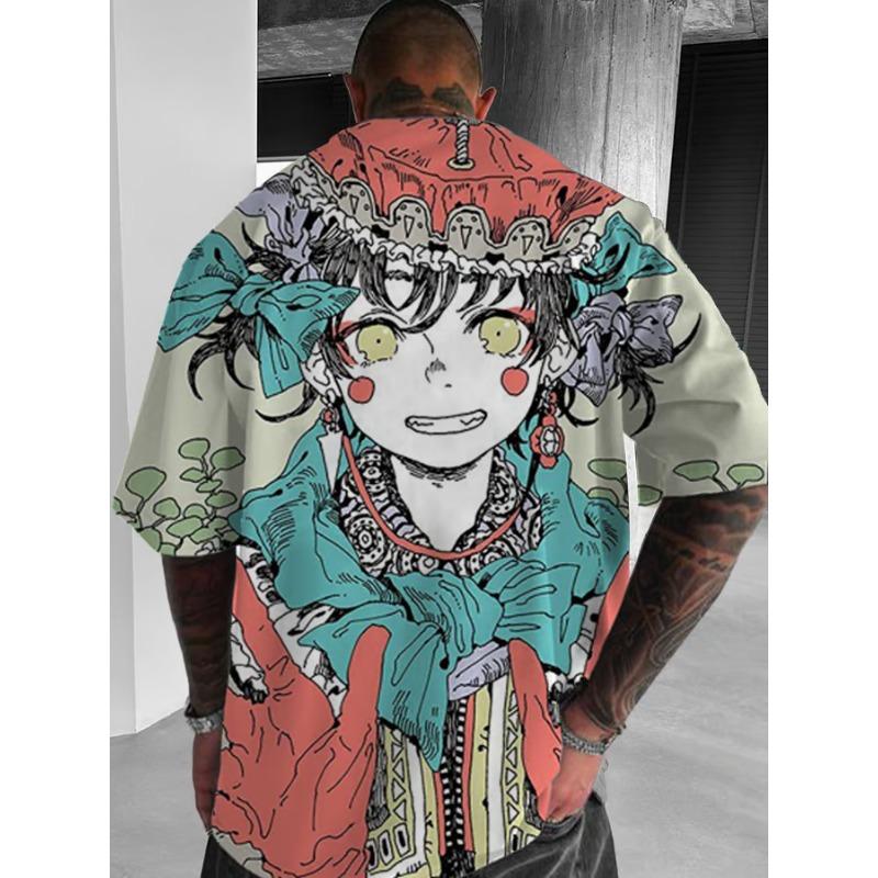 Cartoon sexy girl pattern men's T-shirt 3D printed oversized T-shirt