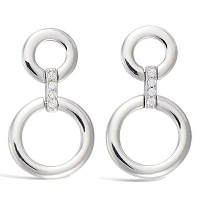 [L7467] - Silver 'Sissi' Silver Earrings (rhodium-plated) - 27x15 Mm
