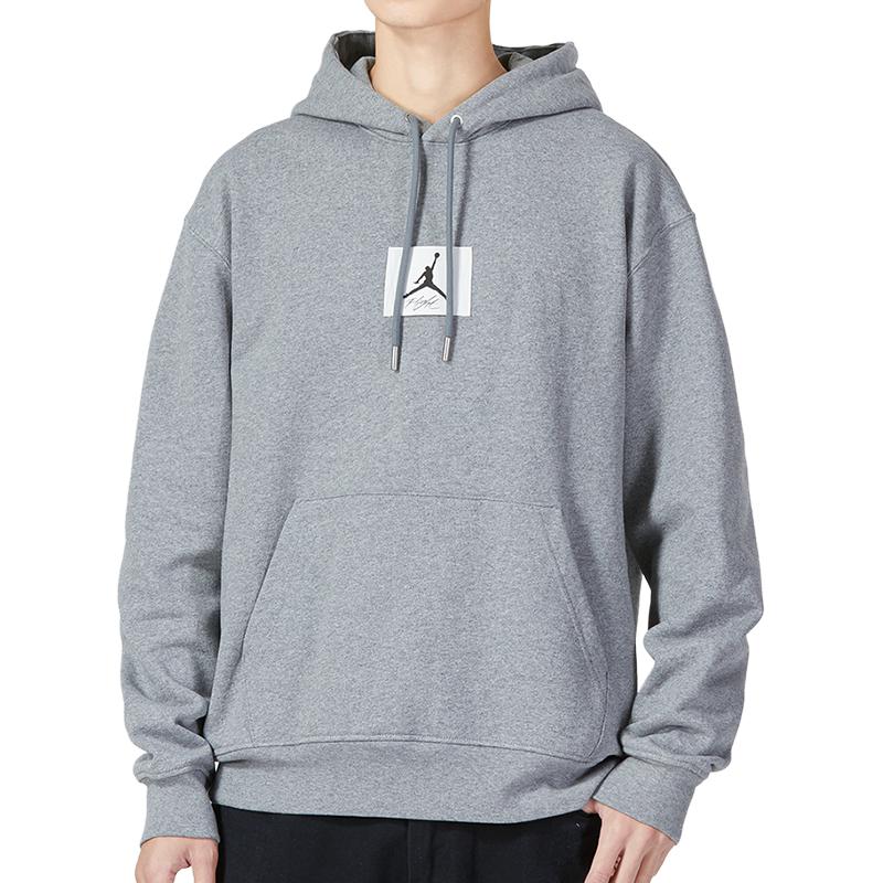 Jordan Sweatshirts Men's Gray Fleece Lined Hooded Moderate Regular DQ7339-091