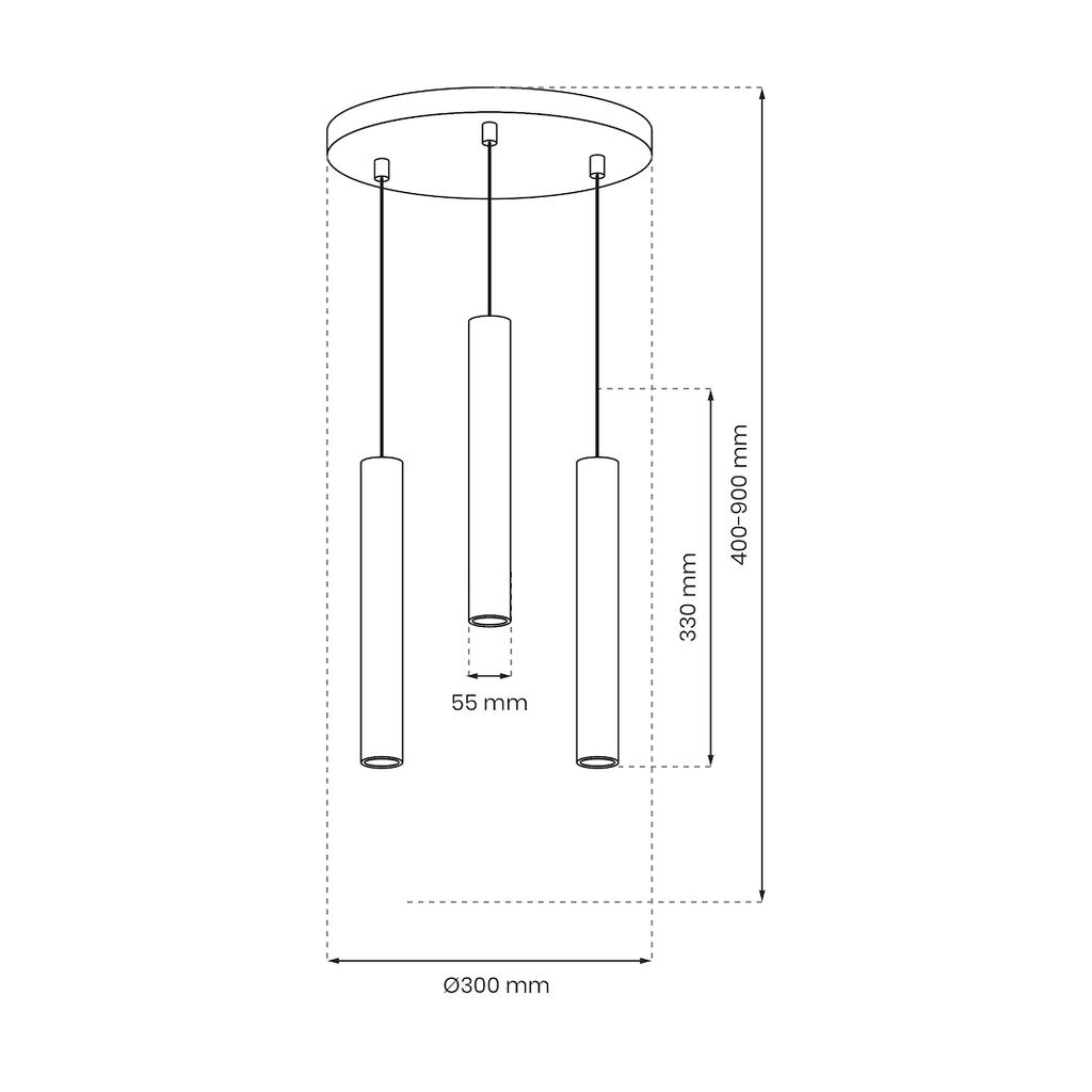 Lampa Wisząca Hudson 3 Gu10 Biały Milagro Mlp8800