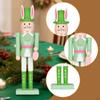 Easter Bunny Nutcracker Figurine Desktop Ornament Animal Sculpture Decor for Spring Living