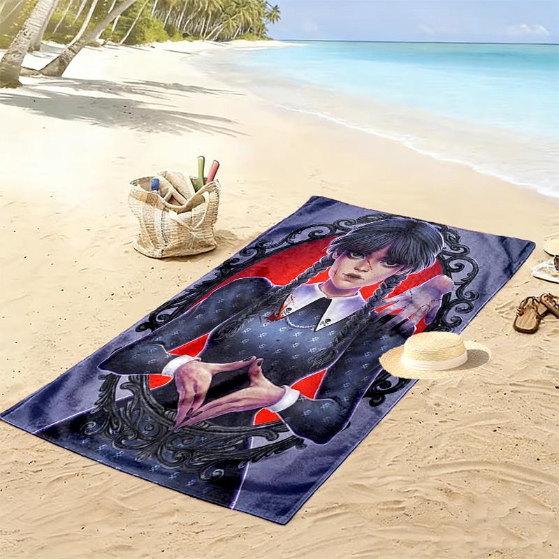 Dark Elegance: Gothic Beauty beach towel beach Beach towel for vacation photos swim seaside Absorbent bath towel Outdoor picnic beach mat printing