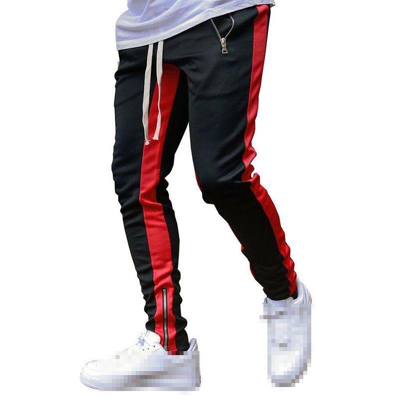 

Slim Mens Gym Fit Tracksuit Bottoms Casual Jogging Joggers Sweat Trousers Pants BlackRed,2XL