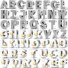 Fit Original Bangle Bracelet DIY A-Z Alphabet Charms Bead 925 Sterling Silver CZ Zircon LOVE Letter Dangle Pendant Jewelry Gift 1