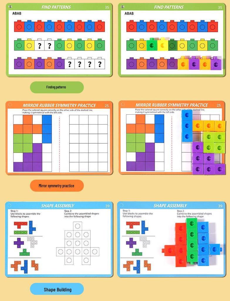 Montessori Educational Building Blocks for Kids: Enhance Spatial Thinking and Intellectual Development with Durable Plastic Toys.