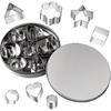 Mini Cookie Cutter Shape Set-24 Small Stainless Steel Metal Stamps,Including: Flower,Heart,Star,Circle,Triangle,Octagon,Square,Oval-cut Fondant and