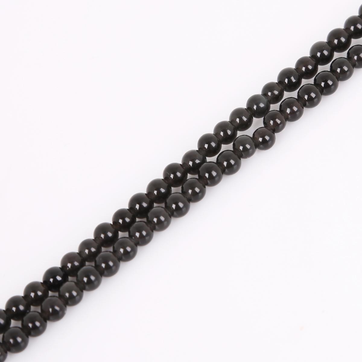

4-12 мм/32-93 шт. Натуральные круглые черные бусины из камня обсидиан для изготовления ювелирных изделий своими руками 4mm 93pcs чёрный
