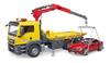 BRUDER MAN Tow Truck & BRUDER Roadster (RED)