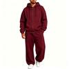 Men's Casual Tracksuit Set Hooded Full Zip Long Sleeve Hoodie Wide Leg Pants Solid Color
