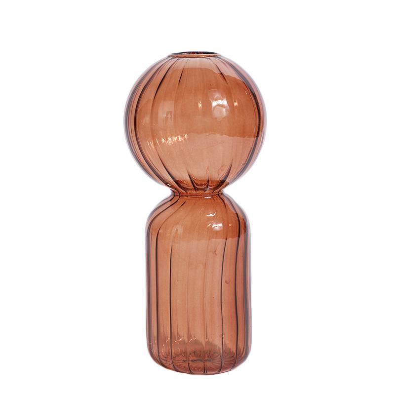 Home Decoration Glass Vase Room Decoration Flower Pot Modern Color Crystal Transparent Hydroponic Plant Flower Arrangement Art