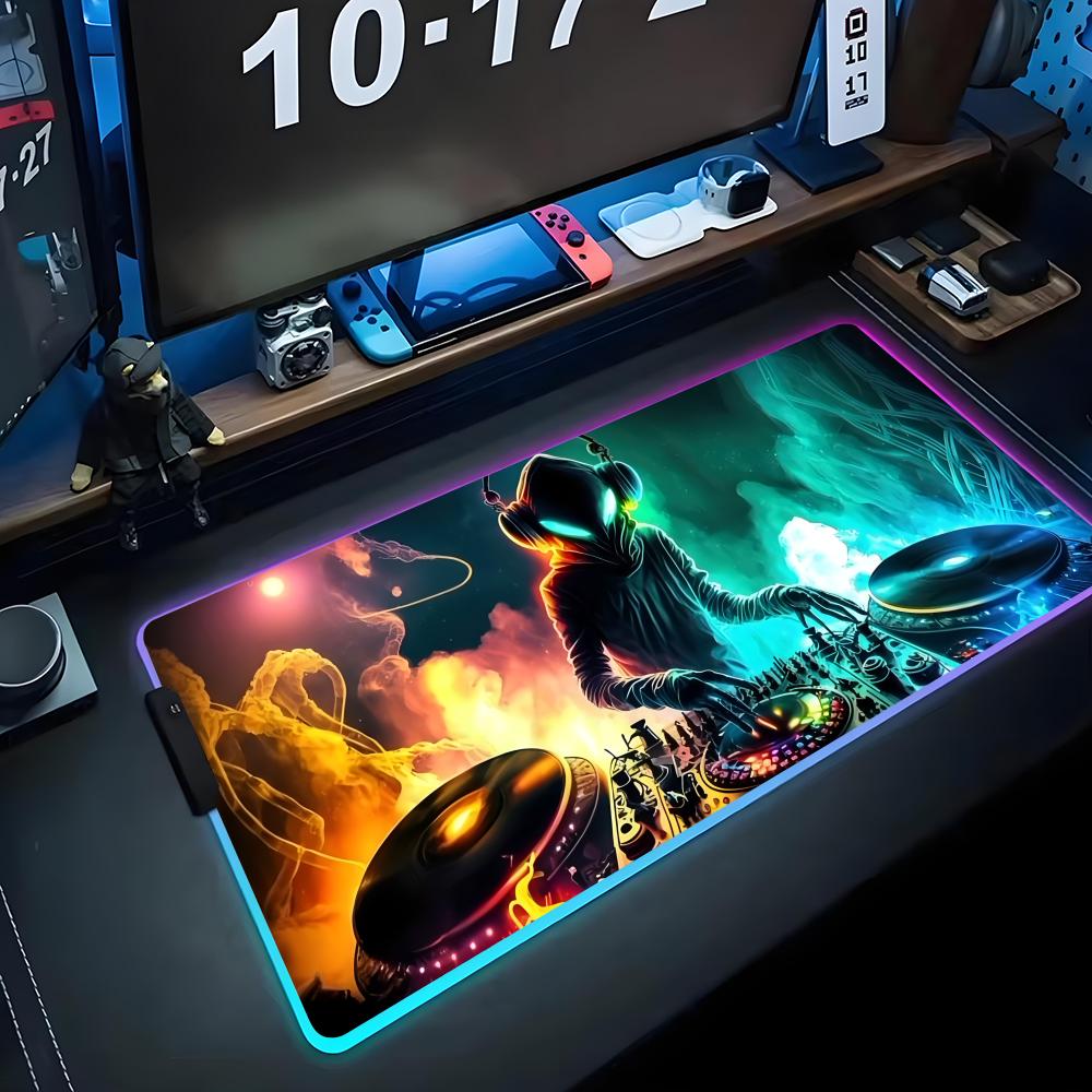 Musik DJ Mauspads RGB Gaming-Mauspads Große LED-Pads PC-Schreibtischmatten Leuchtende Mauspads Große Tastaturmatten Tischteppich mit Hintergrundbeleuchtung