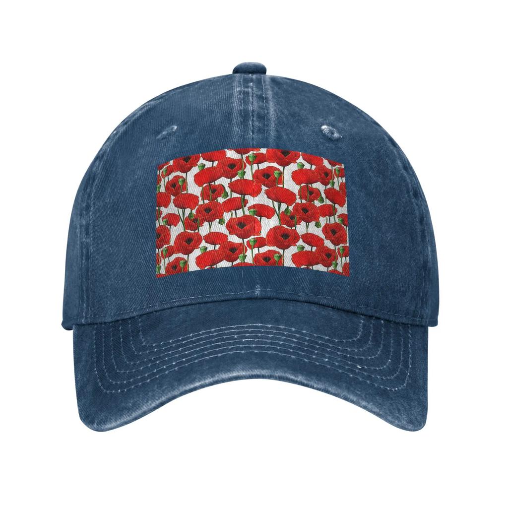 Pattern Washed Denim Cap Casual Baseball Caps Adjustable Hat Summer Unisex Baseball Hats