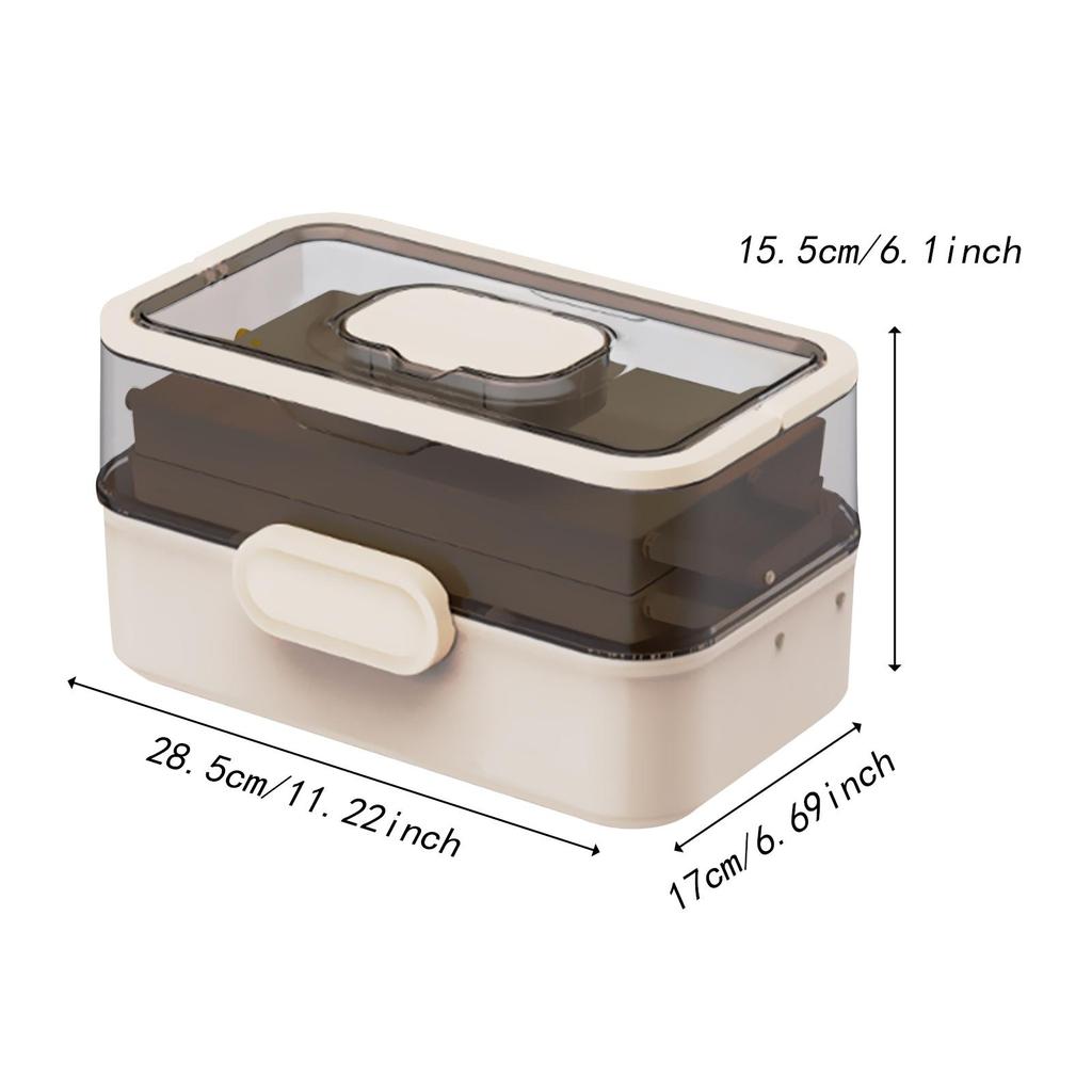 Portable Medicine Box Dustproof Desktop Organizer Empty First Aid Kit Medicine Organizer for Workplace Dresser Home Car Bathroom