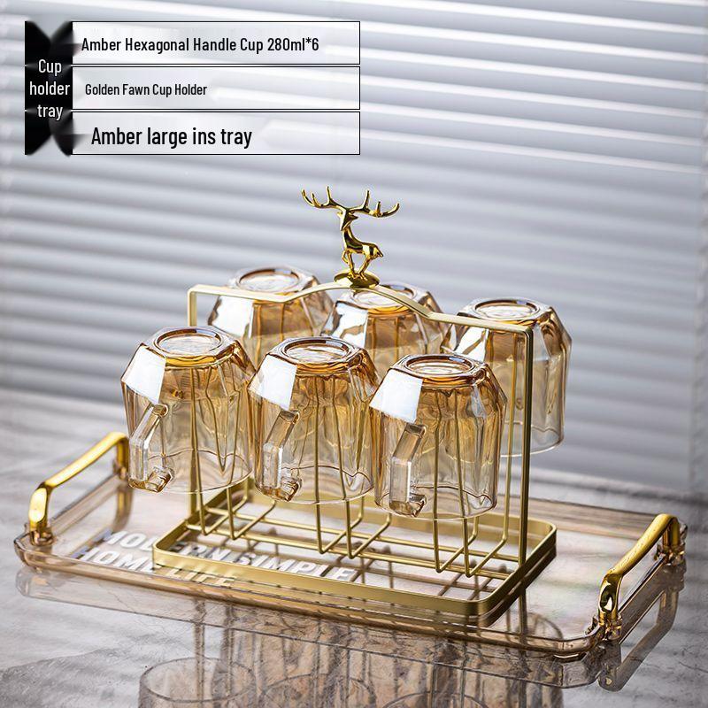 Hitzebeständiges Glasbecher-Set mit Henkel für Tee und Saft - Großes Fassungsvermögen, Hochwertiges Gefühl, Leichter Luxus Design
