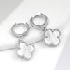 Womens Four Leaf Clover Earrings 18K Gold Plated Red Agate Luxury Fashion Jewelry