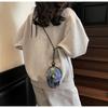 Korean Style Trendy Denim Mini Crossbody Bag with Lanyard and Coin Purse