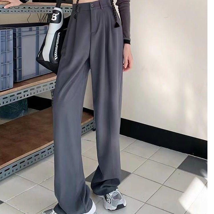 

Plus Size Women s High-Waisted Wide-Leg Pants - Flattering Loose Fit for Pear-Shaped Bodies, Perfect for Spring and Autumn M (89-104 lbs)
