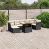 VidaXL Garden Lounge Set with Cushions 8 Pcs, Patio Sofas, Patio Furniture Set, Outdoor Furniture, Black 3270944