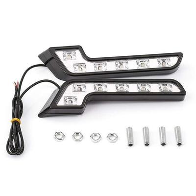 J-ouuo LED Luz Diurna, Luz de Nevoeiro, Lâmpada de Circulação Diurna, em Forma de L, 6 LEDs, 12 V, Impermeável,