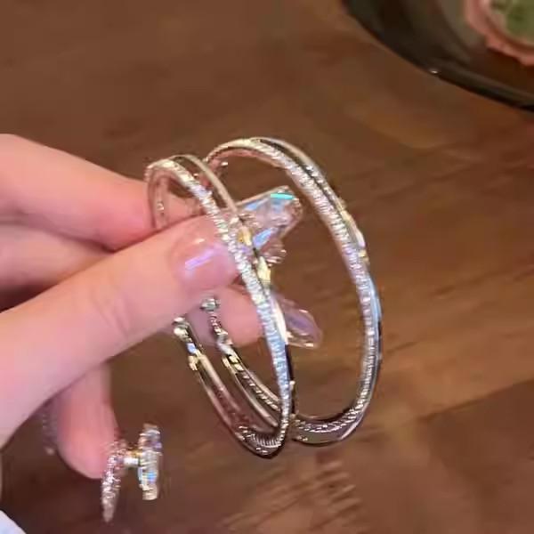 Elegante europäische und amerikanische Statement-Creolen für Damen – Luxuriöses, modisches Design für Herbst/Winter.