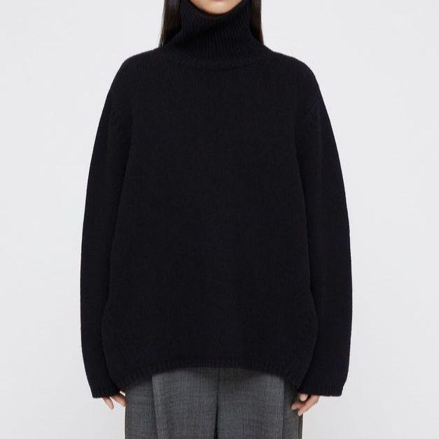 Women's European-Style High Neck Loose Wool Sweater for Autumn/Winter