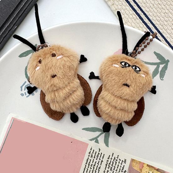Keychain Pendant Soft Fluffy Muscular Cockroach Charm Key Chain Multi-Functional Key Holder Stress Relief Decompression Toy Keys Bags Car Decoration
