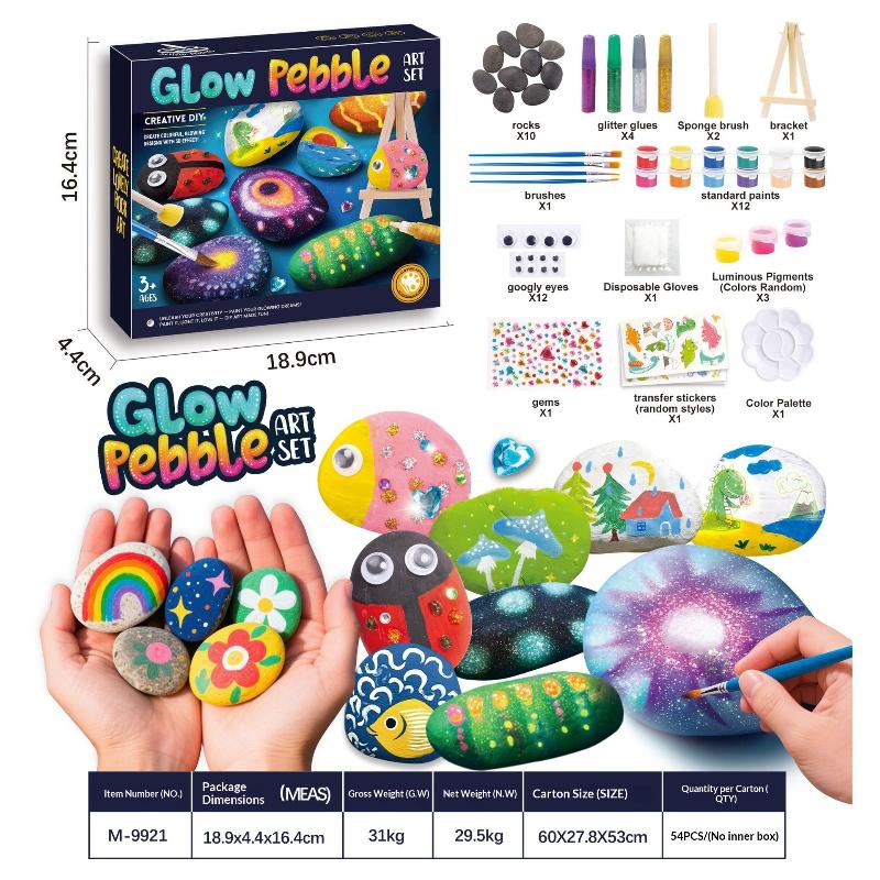 1 Set Glow In The Dark Rock Kit Arts And Crafts Rock Painting Kits For Boys Girls Best Birthday Chirstmas Party Gift